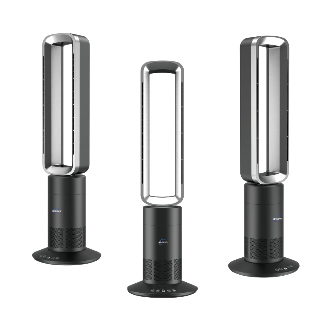 Premium 2 IN 1  Cool & Hot Air / Bladeless Fan Heater with Remote (Height: 79.5 cm) -Square