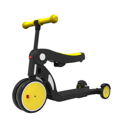 Birthday Gift Yellow Convertible 3-in-1 Balance Bike, Tricycle & Scooter for Aged 1-3-6 Years Old