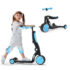 Blue Convertible 3-in-1 Balance Bike, Tricycle, Scooter & Stroller for Aged 1-3-6 Years Old Blue Convertible 3-in-1 Balance Bike, Tricycle, Scooter & Stroller for Aged 1-3-6 Years Old