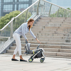 Four Wheels Lightweight Folding Baby Stroller-Grey (Green Wheels) Four Wheels Lightweight Folding Baby Stroller-Grey (Green Wheels)