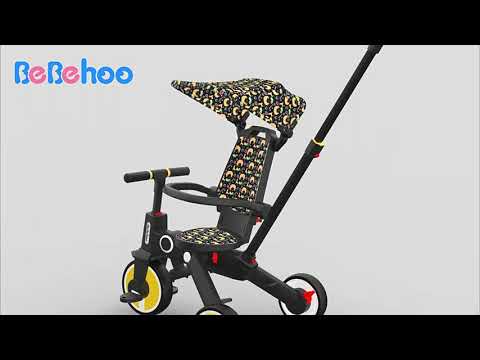 7 in1 Smart Folding Two-way Kid Trike Bike/ Stroller-Black