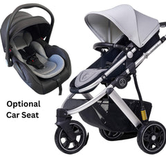 Three Wheels Baby Stroller with All Accessories-Preium Grey Three Wheels Baby Stroller with All Accessories-Preium Grey