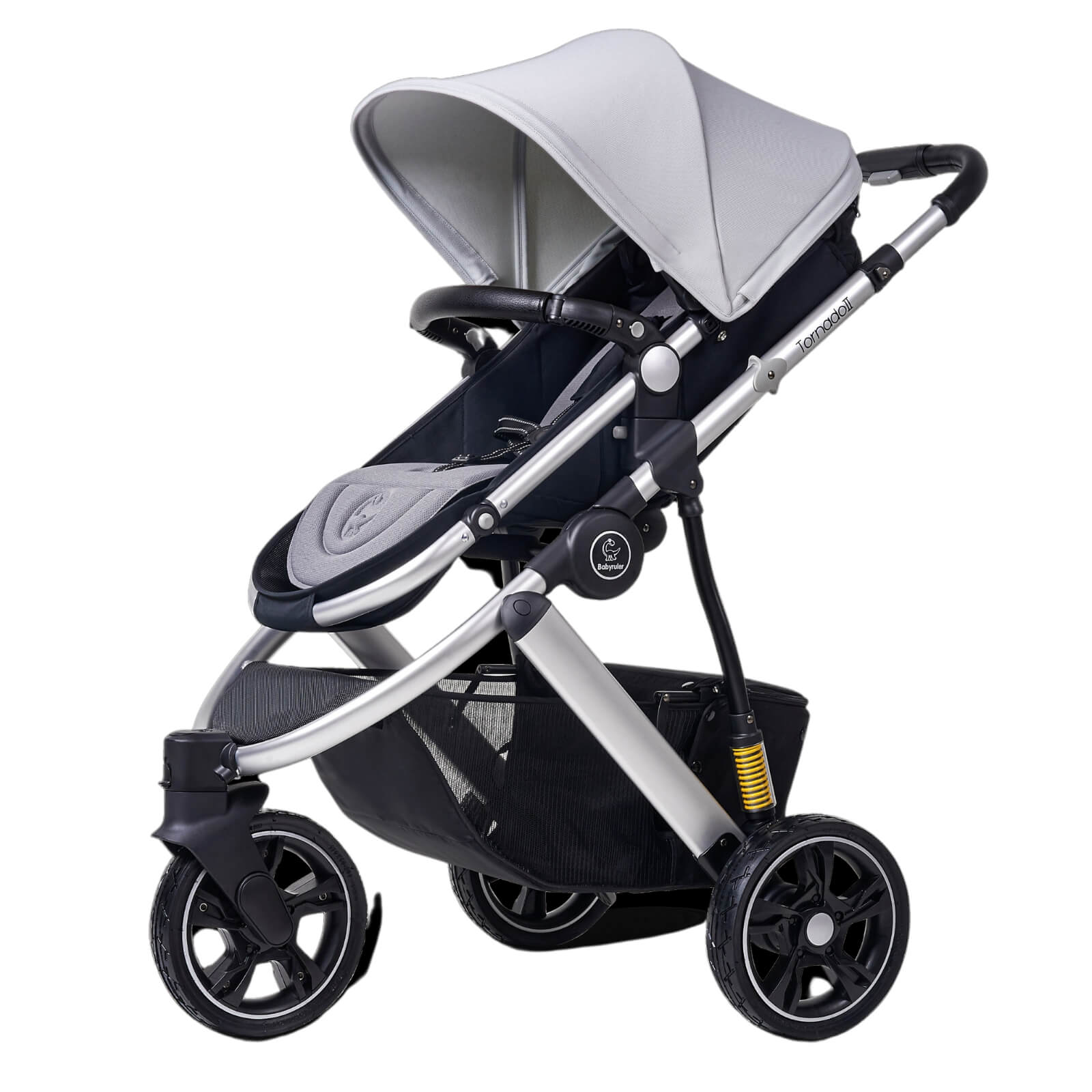Three Wheels Baby Stroller Baby Prams-Premium Grey Three Wheels Baby Stroller Baby Prams-Premium Grey