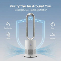 3 in 1 Air Purifier Fan Pureflow with HEPA11 filtration helping reduce dust pollen smoke and pet dander