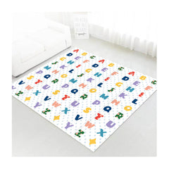 200x180x1 cm Foldable Baby Playmat with Carry Bag - Letters & Stars Sides-D