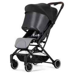 Four Wheels Lightweight Folding Baby Stroller Extra with Hidden Blackout Curtain-Black