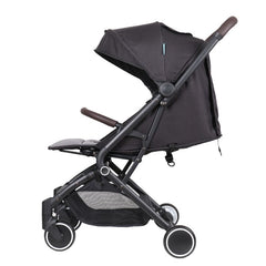 Four Wheels Lightweight Folding Baby Stroller Extra with Hidden Blackout Curtain-Black