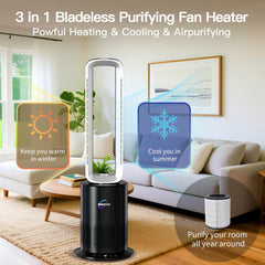 Bladeless Cooling Fan Heater Air Purifier