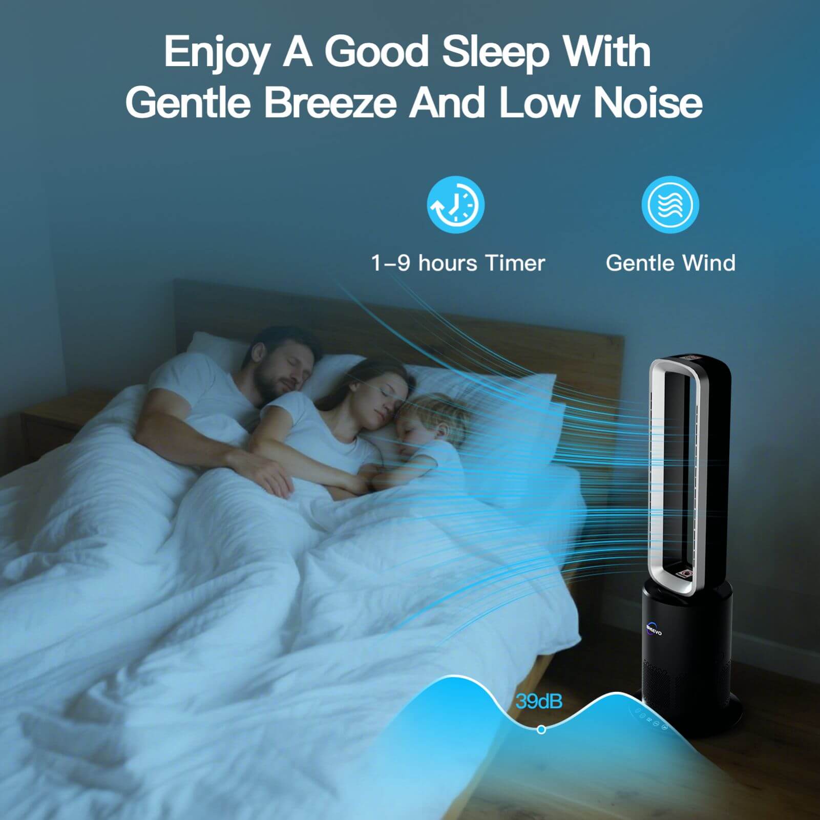 Bladeless Cooling Fan Heater Air Purifier
