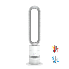Bladeless Fan Heater NZ – 2-In-1 Hot & Cool Tower Fan | ClimateMaster | Silver/White