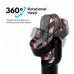 360-degree rotational head of a vacuum cleaner with text on a white background