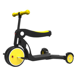 Christmas Gift Yellow Convertible 3-in-1 Balance Bike, Tricycle & Scooter for Aged 1-3-6 Years Old