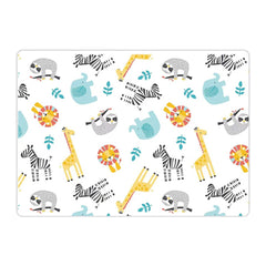 180x150x1 cm Foldable Baby Playmat with Carry Bag - Africa Animals & Curve Both Sides-G