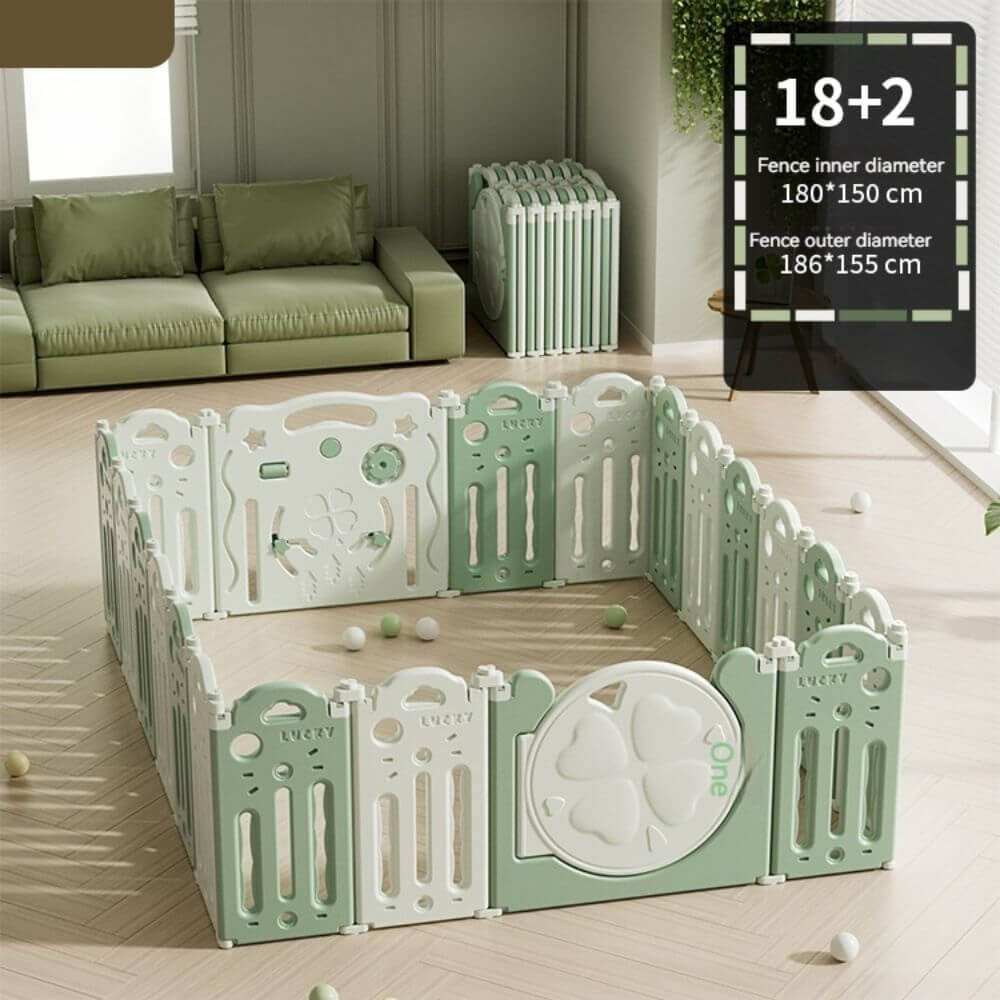 Baby Playpen-Four Leaf Clover in Green (12+2 To 18+2）