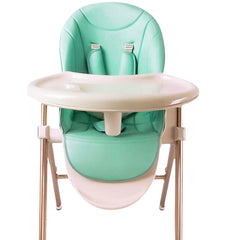Multifunctional Adjustable Baby High Chair With Dining Table & Wheels -Green