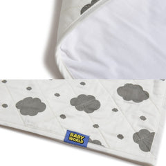 Baby & Kid Bed Waterproof Sheet With Wings-Grey Cloud