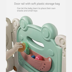 Luxurious Baby Playpen 16+2 Panels (Little Froggy-Green)