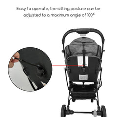 Dearst Four Wheels Lightweight Folding Baby Stroller with Footmuff, Raincover and more-Black