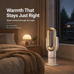 Bedroom warmth from Breevo ThermalFlow Pro Gold bladeless tower heater for NZ winter