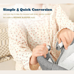 White Portable & Adjustable Electric Baby Crib/ Baby Bassinet Bedside Sleeper 2 Rocking Motion