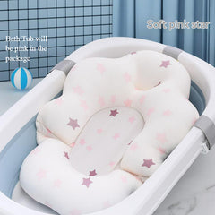 Foldable Baby Bath Tub & Soft Drying Bath Seat -Grey & Blue