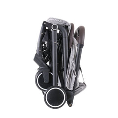 Four Wheels Lightweight Folding Baby Stroller Extra with Hidden Blackout Curtain-Grey