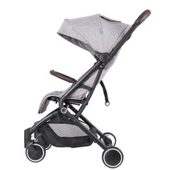 Four Wheels Lightweight Folding Baby Stroller Extra with Hidden Blackout Curtain-Grey