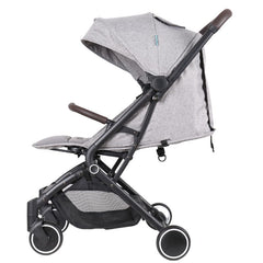 Four Wheels Lightweight Folding Baby Stroller Extra with Hidden Blackout Curtain-Grey