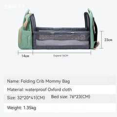New Nappy Diaper Bag & Travel Crib-Grey