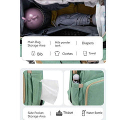 New Nappy Diaper Bag & Travel Crib-Grey