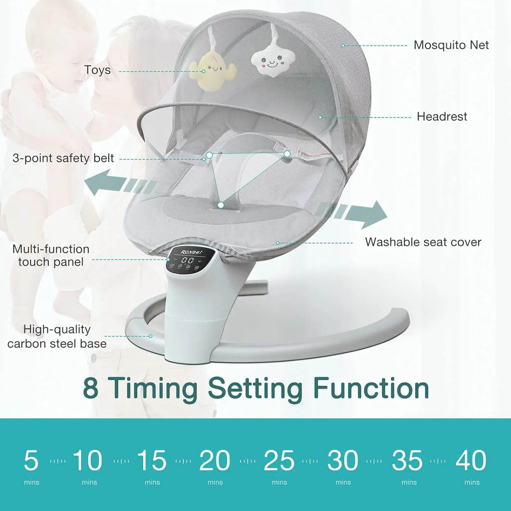 Premium Baby Swing & Bouncer & Rocker NZ – Smart Electric Soothing – Hi ...