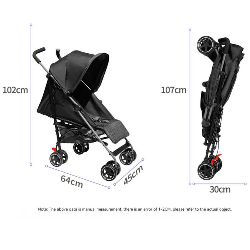 umbrella stroller nz Clearance Portable Lightweight Baby Umbrella Stroller with a Rain Cover-Black – Hi Market