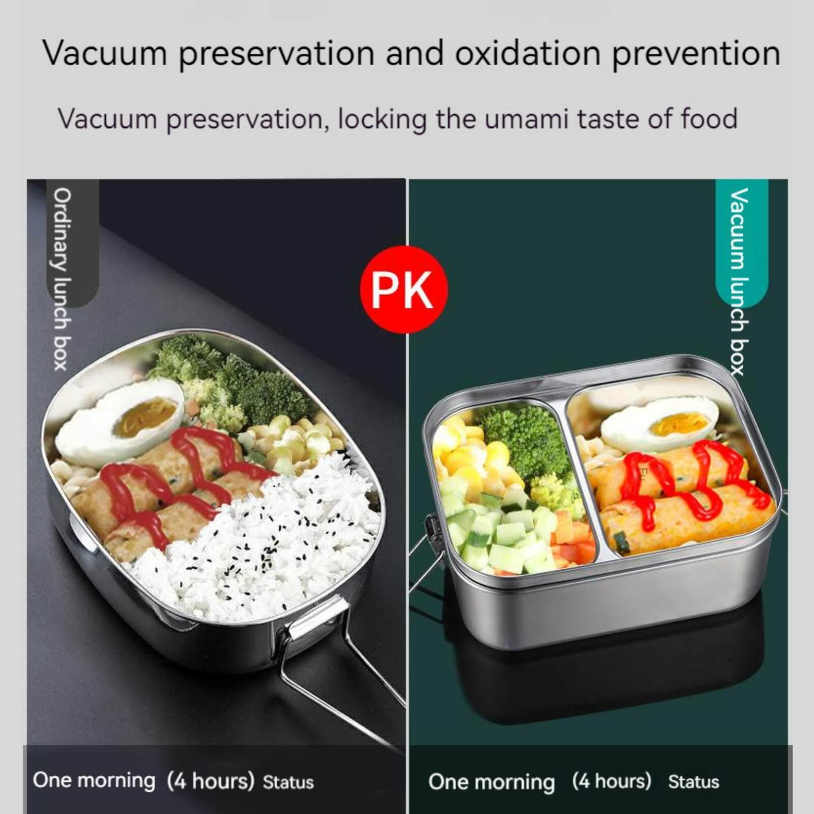 304 Vacuum Stainless Steel Bento Lunch Box Vs Normal Lunch box