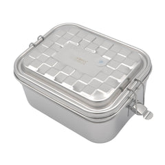 304 Stainless Steel Bento Lunch Box Two Grids outside