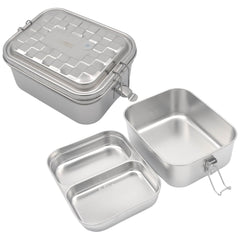 304 Stainless Steel Bento Lunch Box Two Grids details