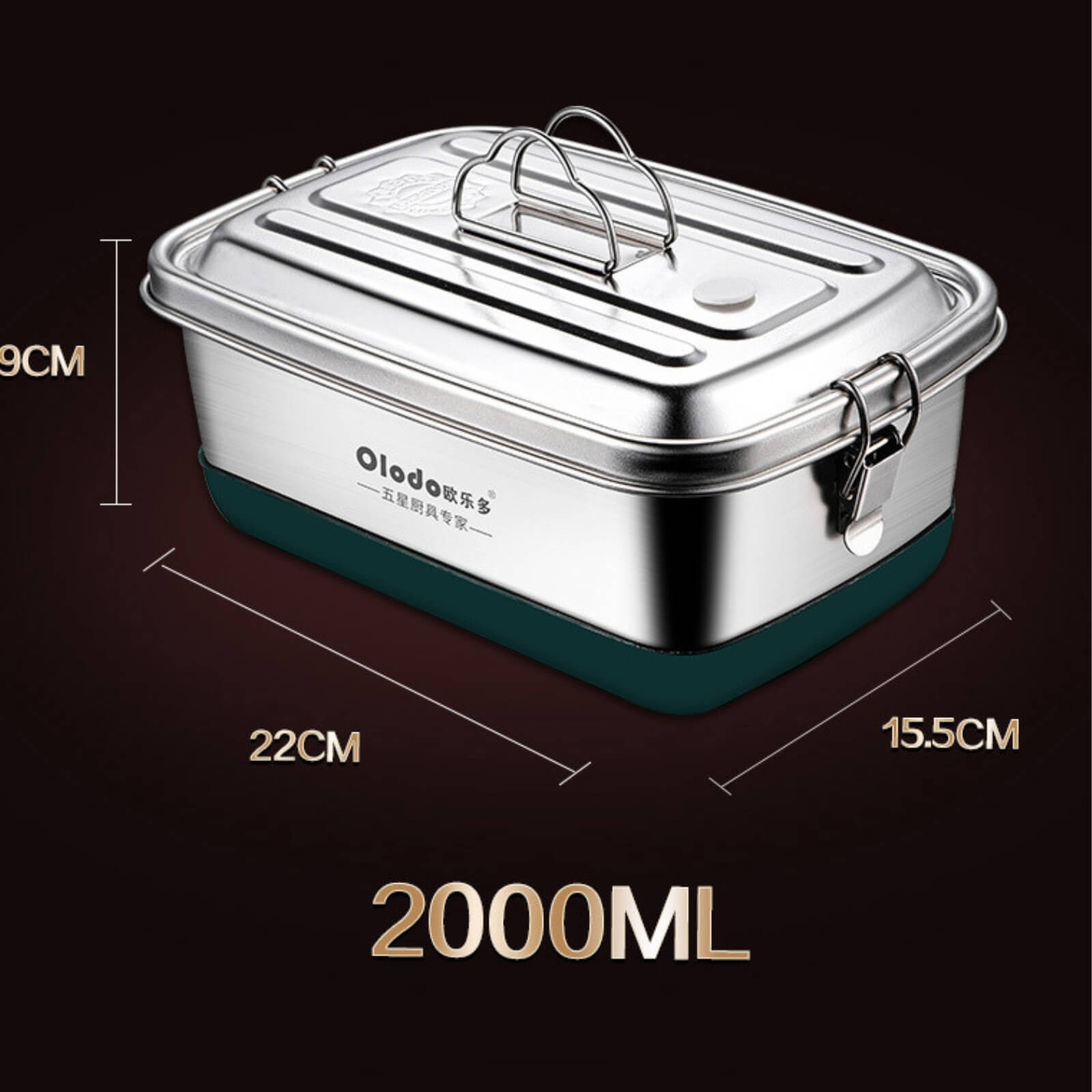 304 Stainless Steel Bento Lunch Box demintion