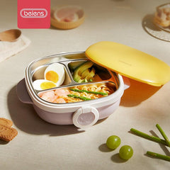 800ml 3Grids aby Toddler Suction Plate Bowl with food 