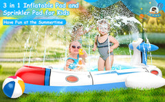 3-in-1 Puppy Inflatable Splash Pad Sprinkler Pool
