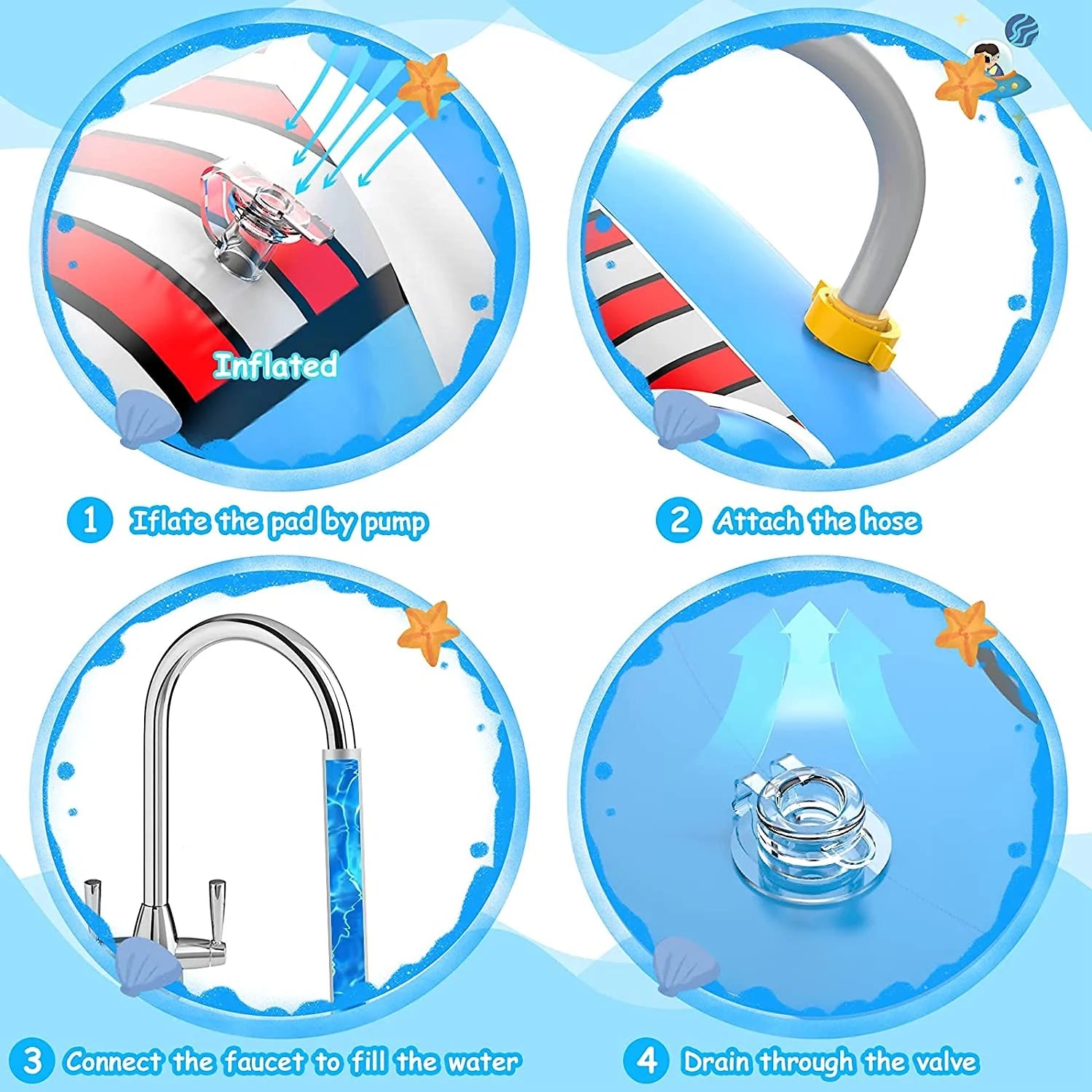 how to install Inflatable Splash Pad 