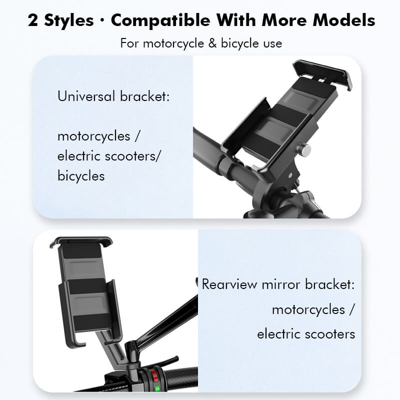  Aluminum Alloy Bike Phone Holder Two Styles for bracket and rearview mirror bracket