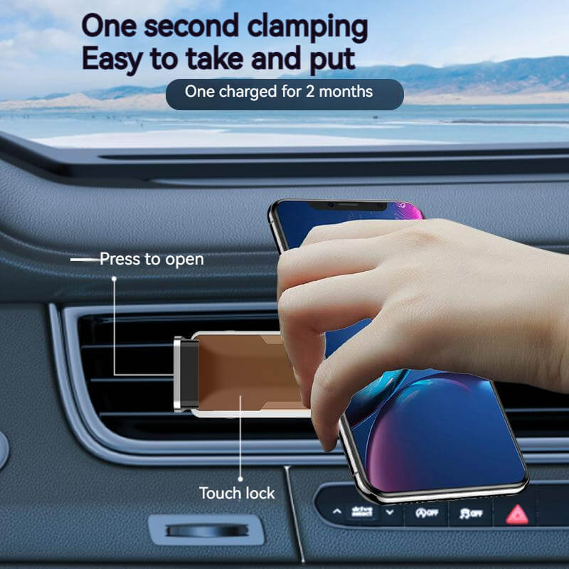 Automatic Clamping Car Phone Holder | Car Phone Mount with phone in a car
