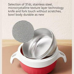 Baby Toddler Suction Cup Set Kids Tableware Thermal Stainless Steel Bowl internal stainless steel detail