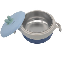 Baby-Toddler-Suction Cup Set Kids Tableware Thermal Stainless Steel Bowl in blue