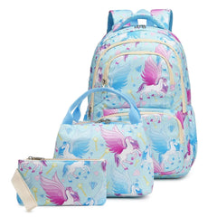 Blue Rainbow Unicorn Backpack Set