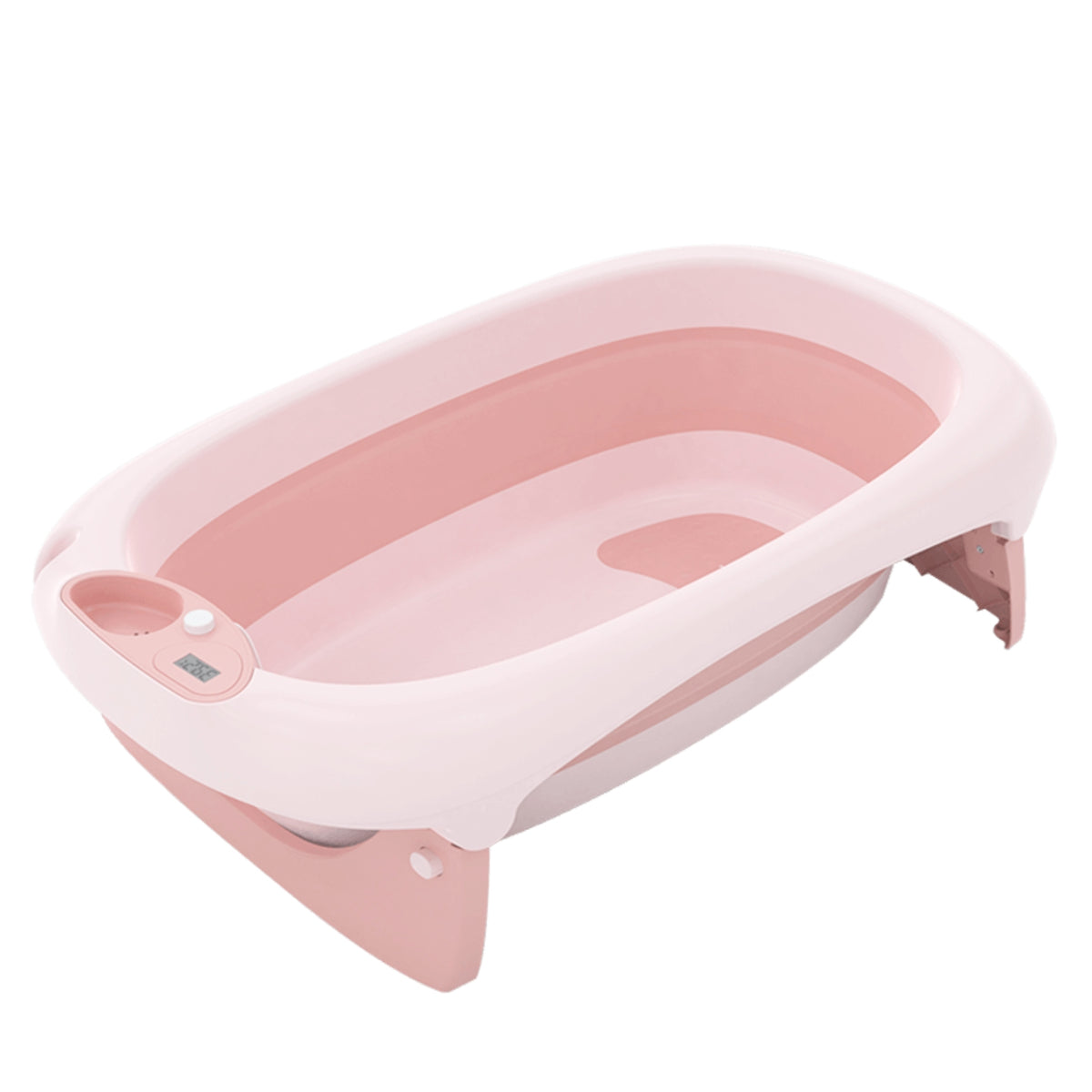 Foldable Portable Pink Bath Tub for Newborn, Baby & Kids With Thermometer For Girls