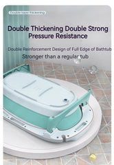 Double thickness of Foldable Bath Tub for Newborn, Baby & Kids With Thermometer size