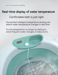 Foldable Portable Bath Tub for Newborn, Baby & Kids With Thermometer