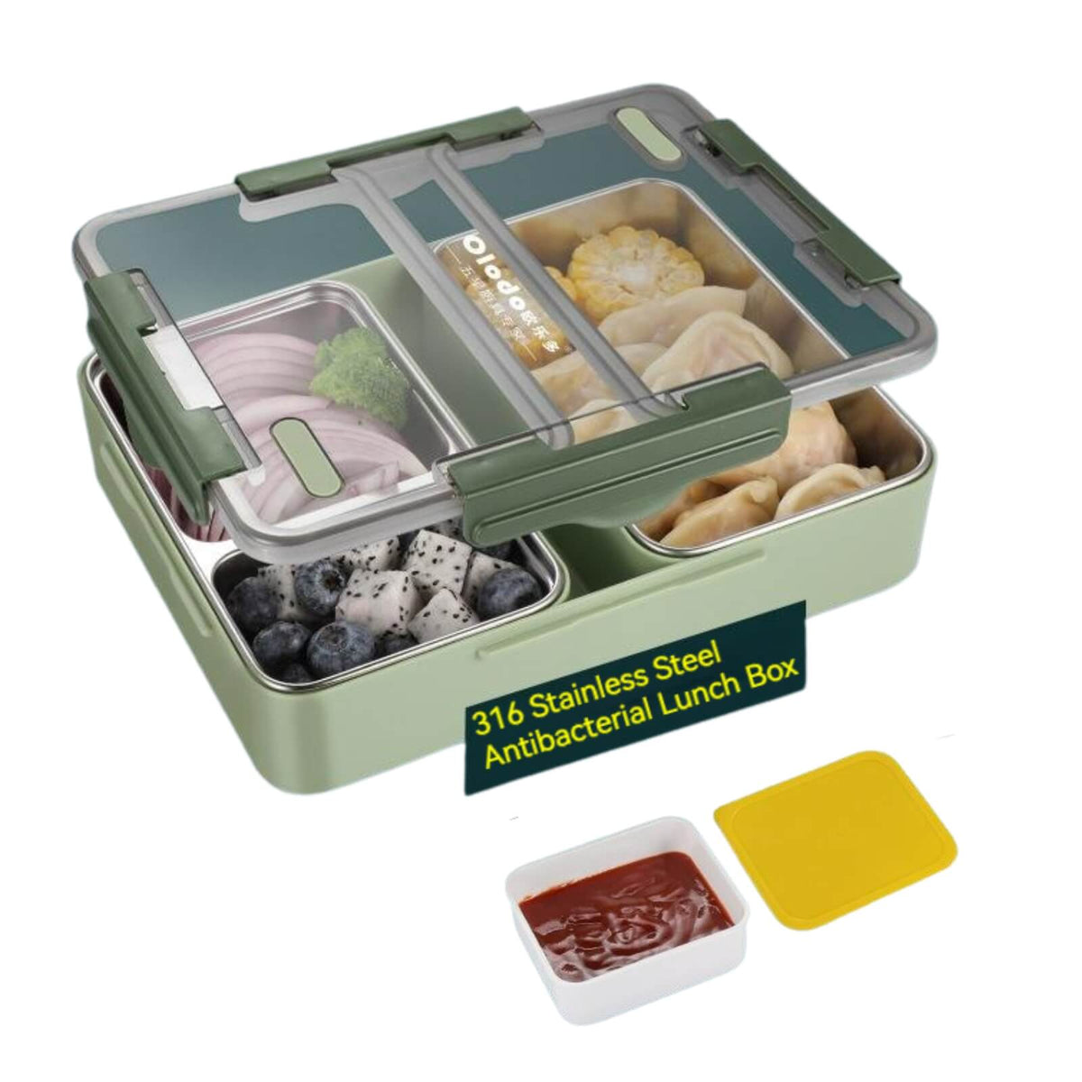 Multper Lunch Box, Improved 1600 ml Bento Lunch Box for Adults and