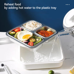 Insulated 316L Stainless Steel Bento Lunch Box reheat food via hot water 