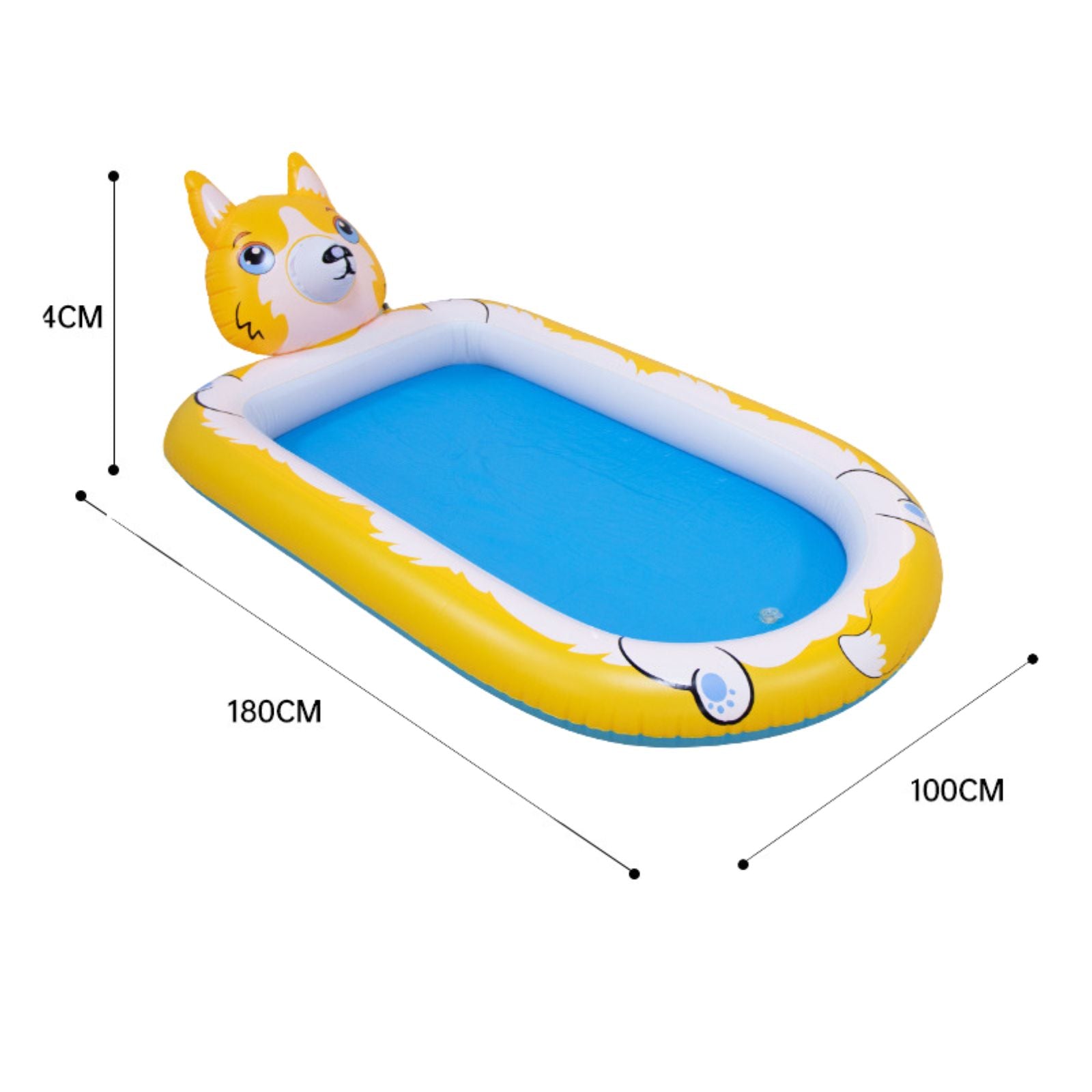 Puppy Inflatable Splash Pad Size